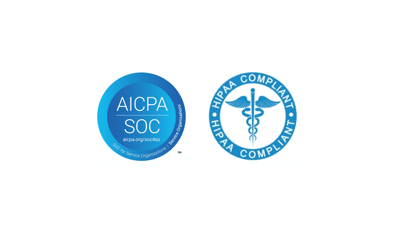 SOC 2 and HIPAA compliance badges